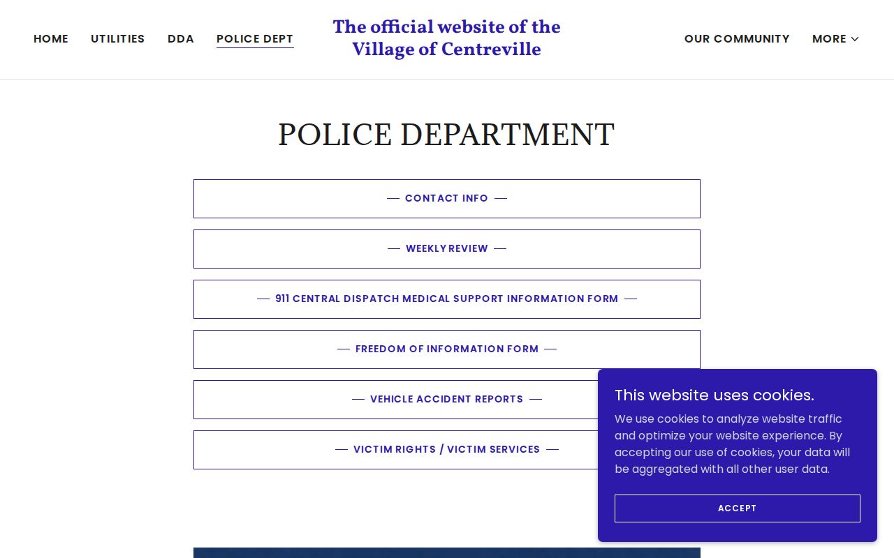 St. Joseph County Centreville police booking-record access page