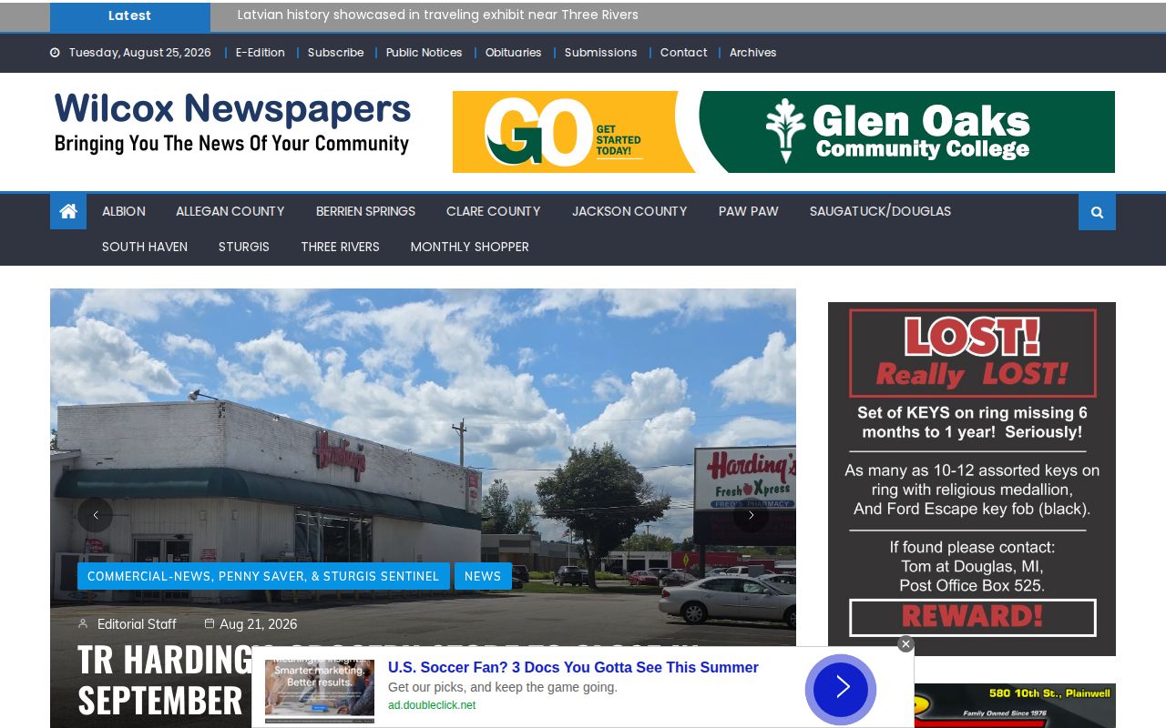 Wilcox Newspapers Three Rivers local crime-news publisher view