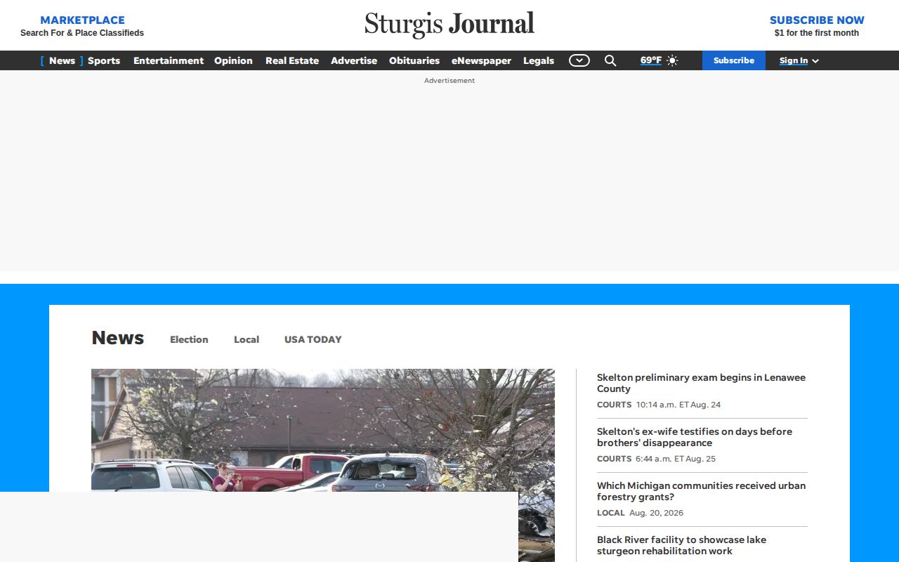Sturgis Journal local news section for St. Joseph County crime context